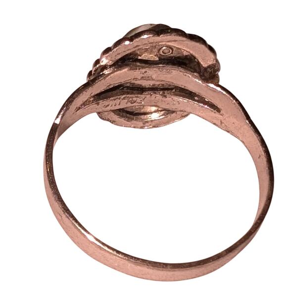 Vintage Sterling Silver Abalone Ring Size 4.75 - Picture 4 of 5